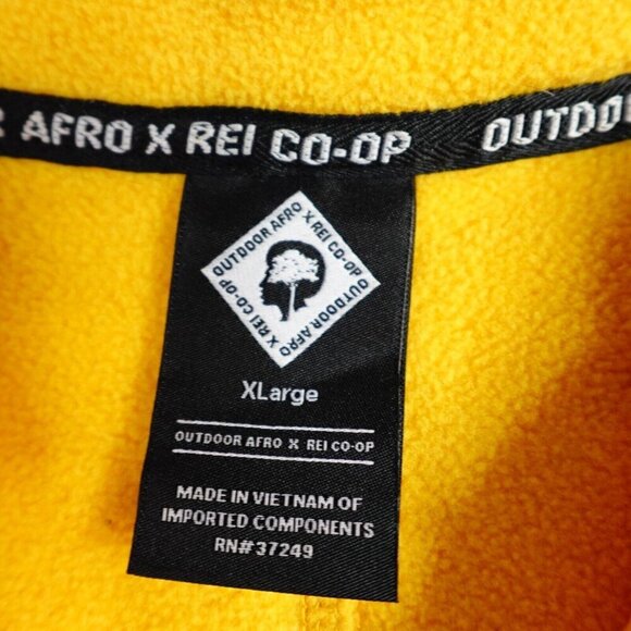 REI x Afro Jacket XL Yellow 1/4 Zip Kangaroo Pockets - Picture 2 of 13